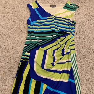 Sleeveless Abstract Zip Dress